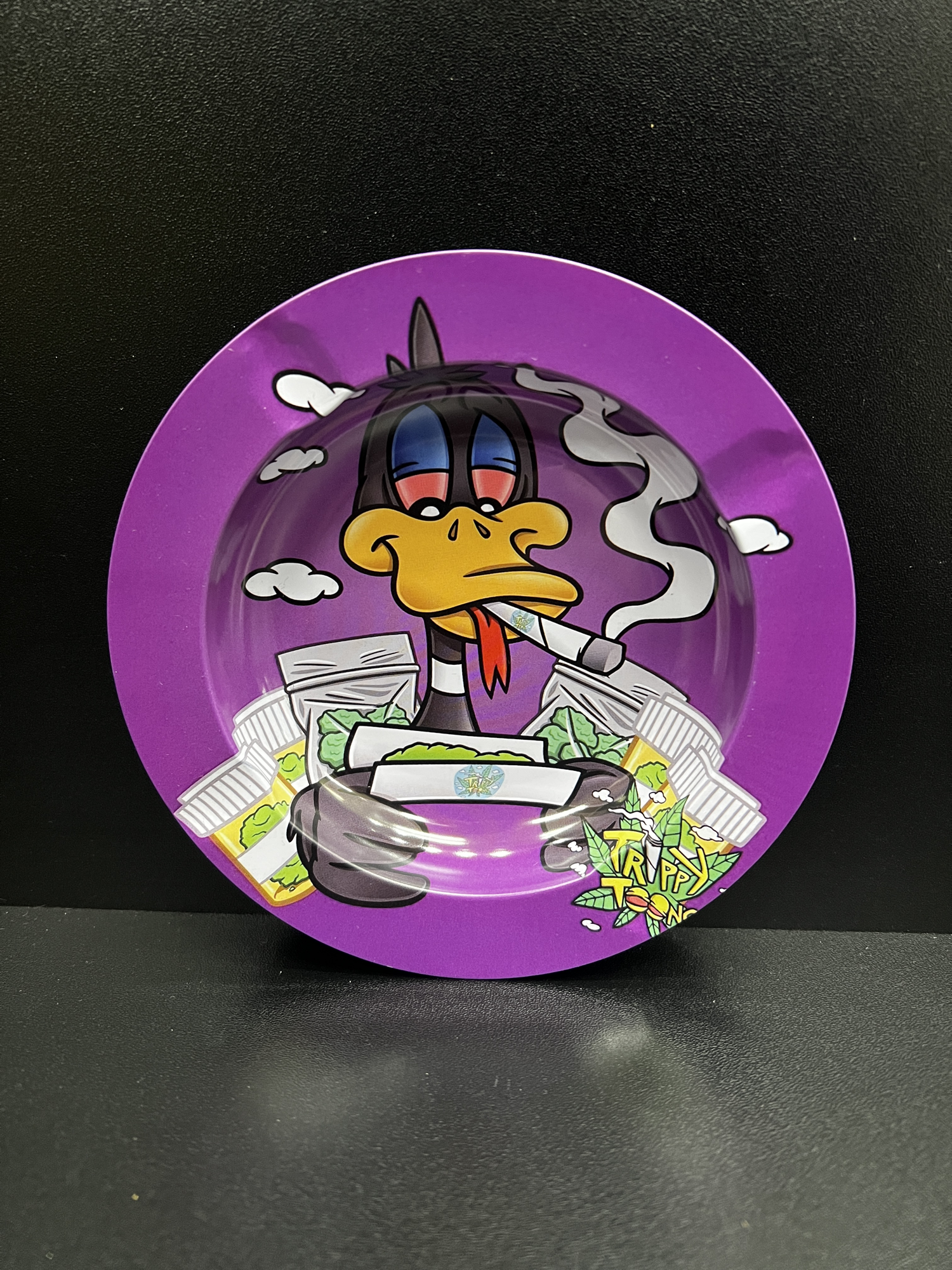 Dapper Duck Smoking Small Metal Ashtray