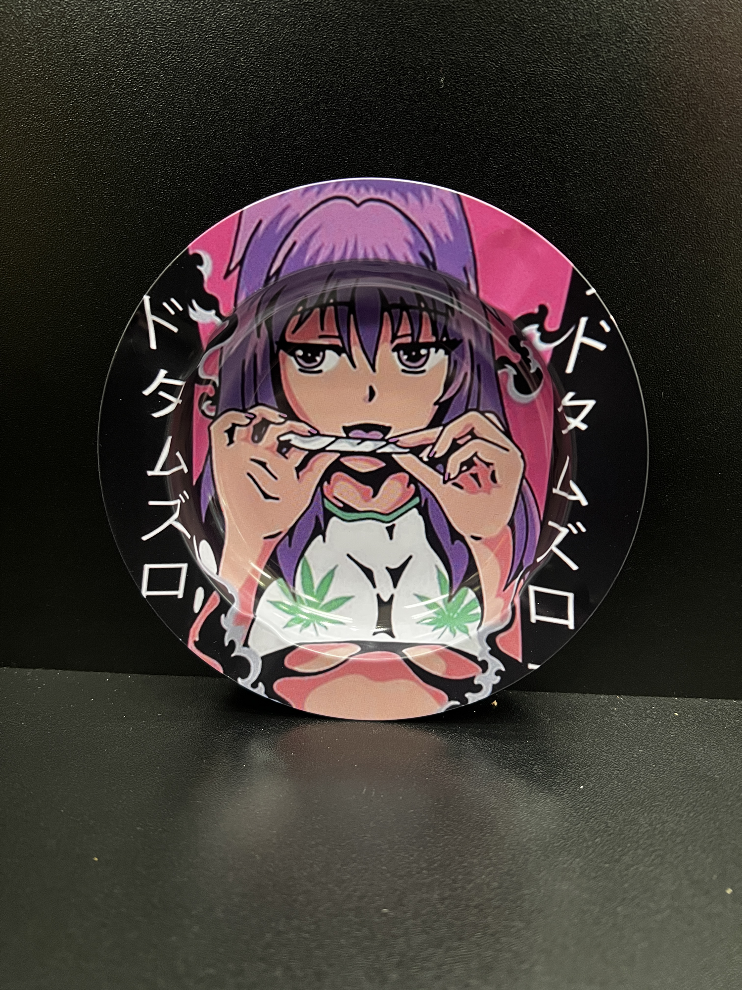 Anime Stoner Girl Small Metal Ashtray