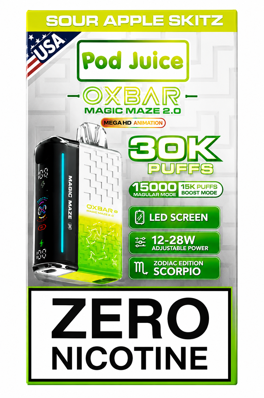 OxBar Magic Maze 2.0 Nicotine-Free Disposable Vape