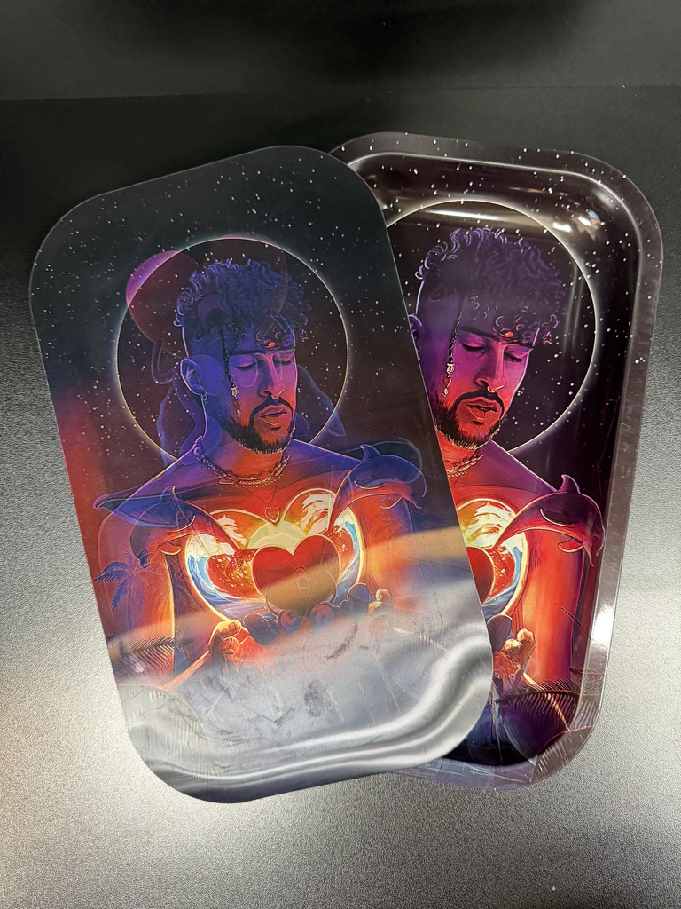 Bad Bunny Metal Rolling Tray with Holographic Magnetic Lid