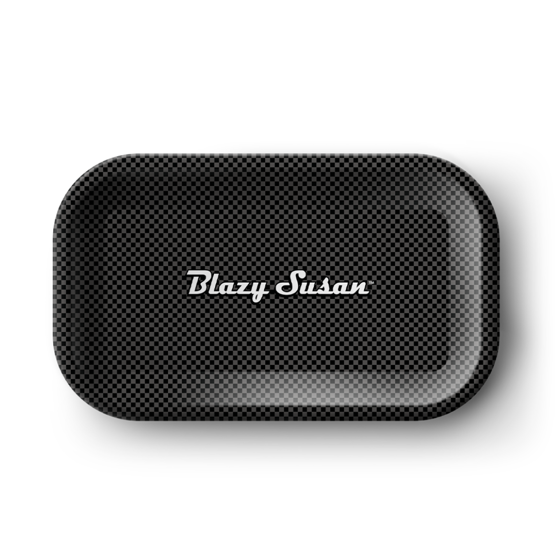 Blazy Susan Carbon Fiber Black Magnetic Rolling Tray