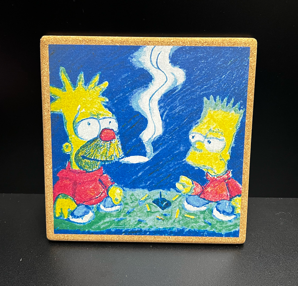 Stoner Simpsons Cork Dab Mat – 7.25" x 7.25" Square