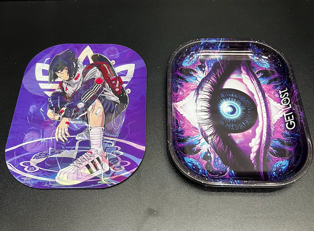 Get Lost Small Metal Rolling Tray – With Naruto Holographic Magnetic Lid