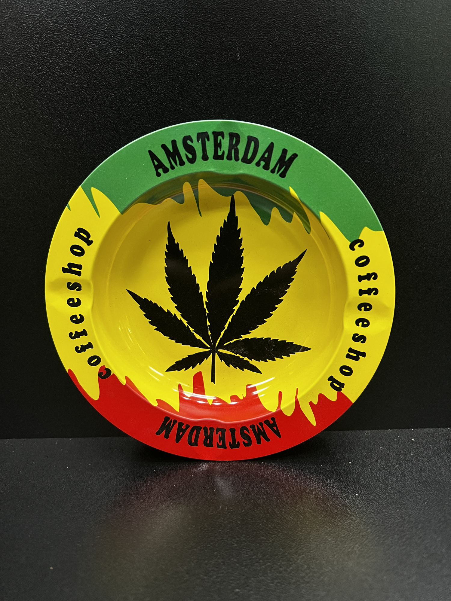Amsterdam Rasta Leaf Small Metal Ashtray