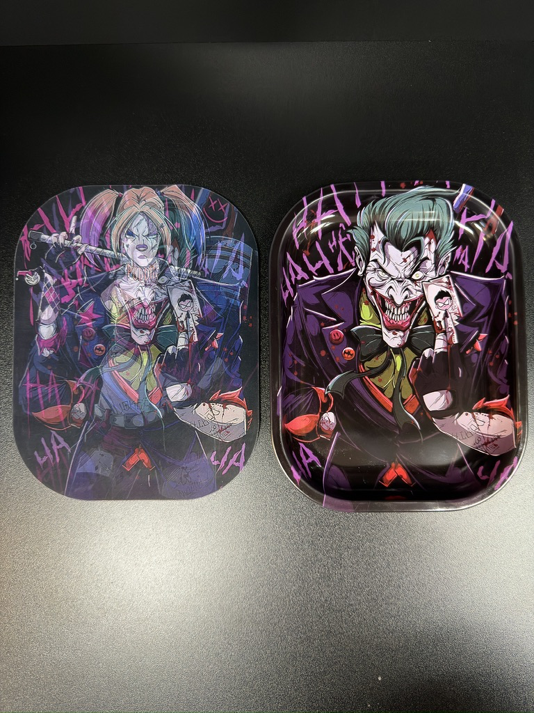 Harley Quinn & Joker Small Metal Rolling Tray Set