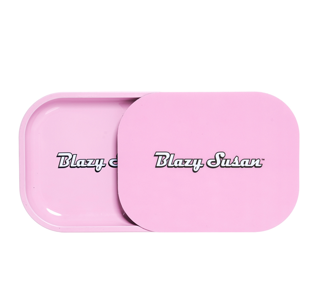 Blazy Susan Pink Magnetic Lid Rolling Tray
