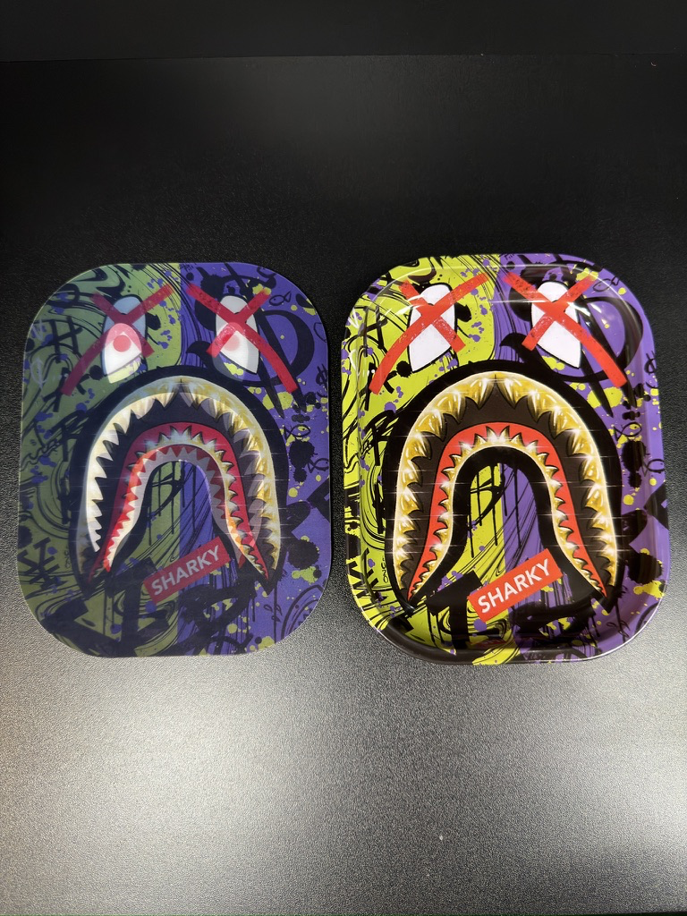 Sharky Small Metal Rolling Tray Set