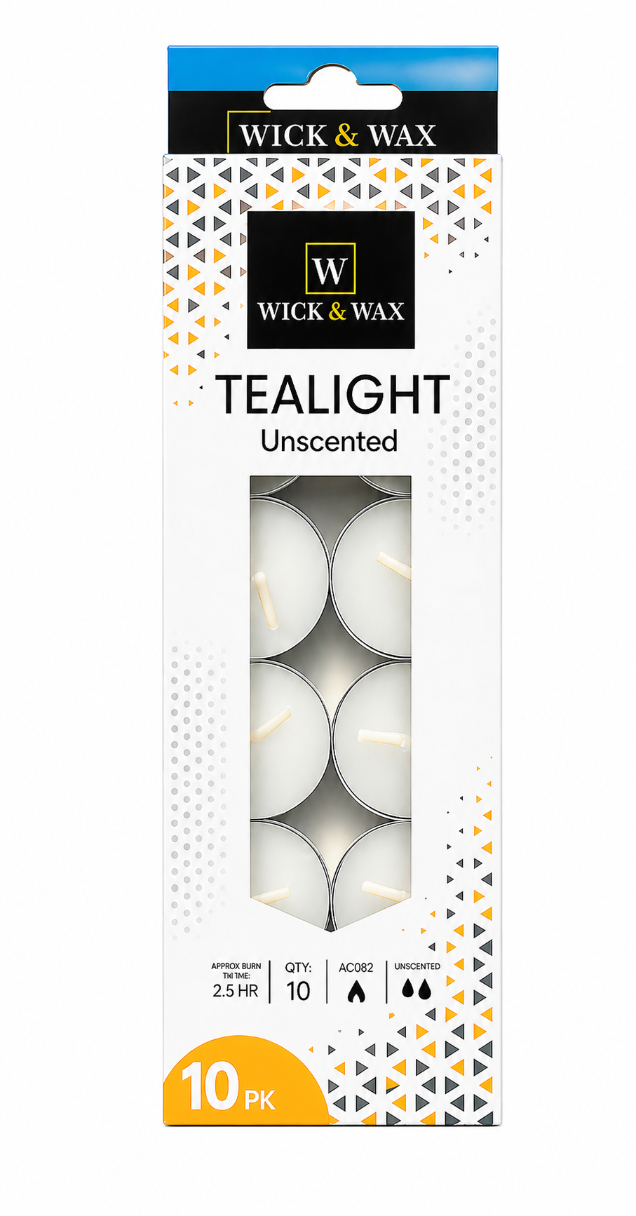Wick & Wax Unscented Tea Light Candles (10-Pack)